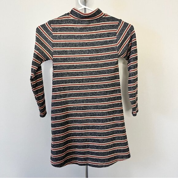 Zara Girl Striped Soft Touch Dress  Long Sleeve Curved Hem Comfy Sz 9, 134cm - Picture 3 of 12